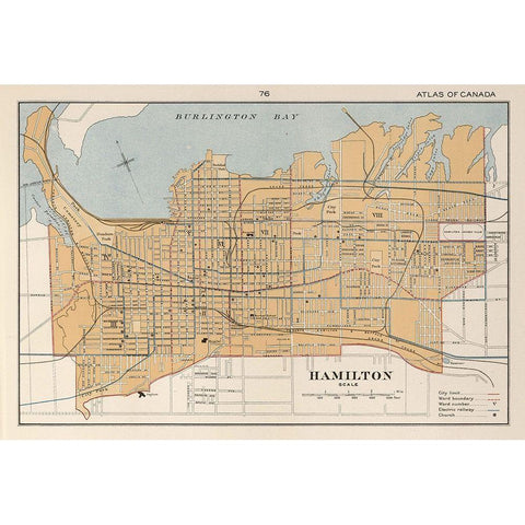 Hamilton Canada - Chalifour 1915 Black Modern Wood Framed Art Print by Chalifour