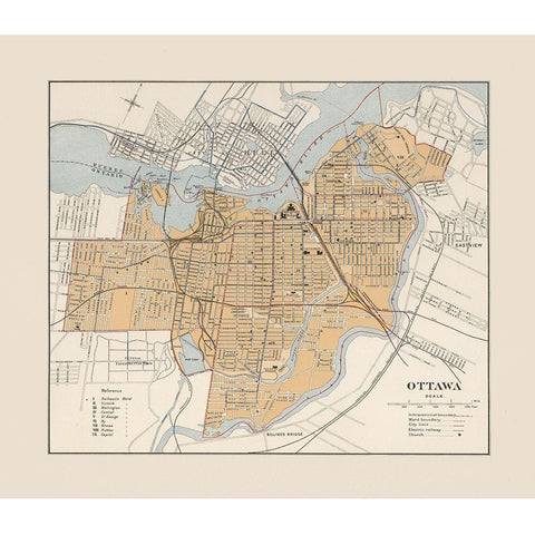 Ottawa Canada - Chalifour 1915 Black Modern Wood Framed Art Print by Chalifour