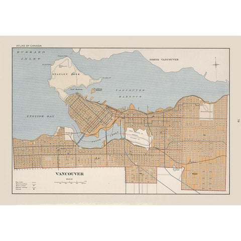 Vancouver Canada - Chalifour 1915 Gold Ornate Wood Framed Art Print with Double Matting by Chalifour