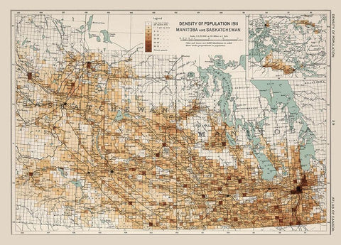 Saskatchewan Manitoba Canada 1911 - Chalifour 1915 Black Ornate Wood Framed Art Print with Double Matting by Chalifour