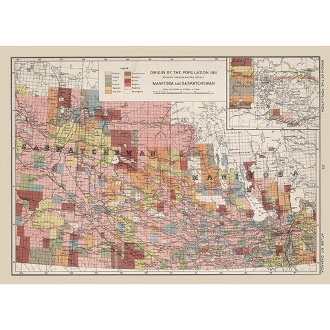 Saskatchewan Manitoba Canada 1911 - Chalifour 1915 Black Modern Wood Framed Art Print with Double Matting by Chalifour
