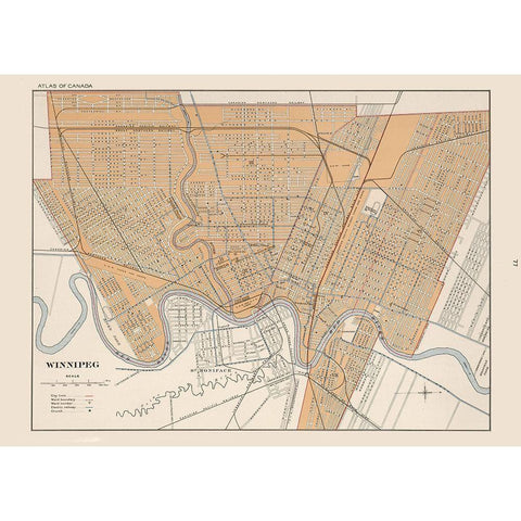 Winnipeg Canada - Chalifour 1915 Black Modern Wood Framed Art Print with Double Matting by Chalifour