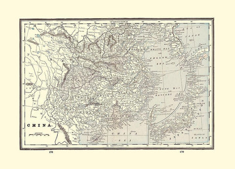 China - Rathbun 1893 White Modern Wood Framed Art Print with Double Matting by Rathbun