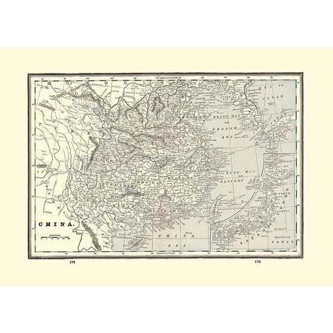 China - Rathbun 1893 Black Modern Wood Framed Art Print with Double Matting by Rathbun