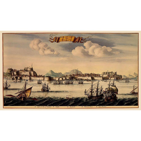 Corfu Greece - Fare 1600 Gold Ornate Wood Framed Art Print with Double Matting by Fare