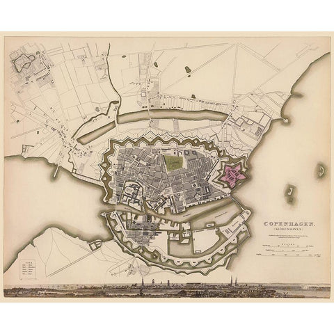 Scandinavia Copenhagen Denmark - Chapman 1856 Black Modern Wood Framed Art Print by Chapman