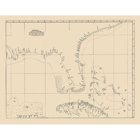 Florida, Cuba Strait - Balentin 1757 Gold Ornate Wood Framed Art Print with Double Matting by Balentin