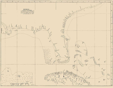 Florida Caribbean United States Cuba White Modern Wood Framed Art Print with Double Matting by Balentin