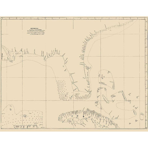 Florida Caribbean United States Cuba Gold Ornate Wood Framed Art Print with Double Matting by Balentin