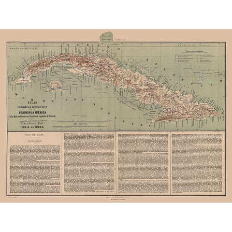 Central America Cuba Spanish Oversees Possession Black Modern Wood Framed Art Print by Valverde