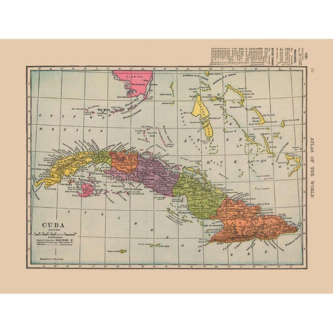 Central America Cuba - Hammond 1910 Black Modern Wood Framed Art Print with Double Matting by Hammond