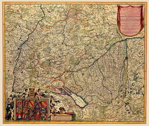 Grand Duchy of Baden Germany - De Wit 1688 White Modern Wood Framed Art Print with Double Matting by De Wit