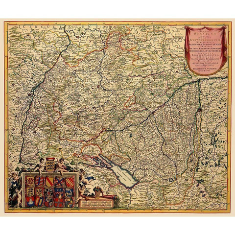 Grand Duchy of Baden Germany - De Wit 1688 Black Modern Wood Framed Art Print by De Wit