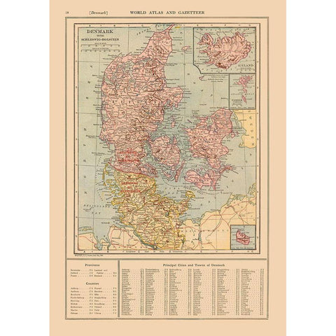 Schleswig Holstein Germany Denmark - Reynold 1921 White Modern Wood Framed Art Print by Reynold