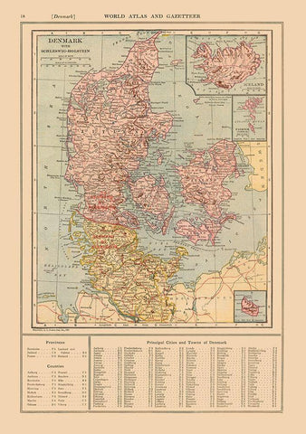 Schleswig Holstein Germany Denmark - Reynold 1921 Black Ornate Wood Framed Art Print with Double Matting by Reynold