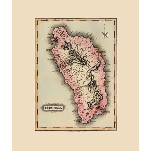 Caribbean Dominica - Lucas 1823 Black Modern Wood Framed Art Print by Lucas