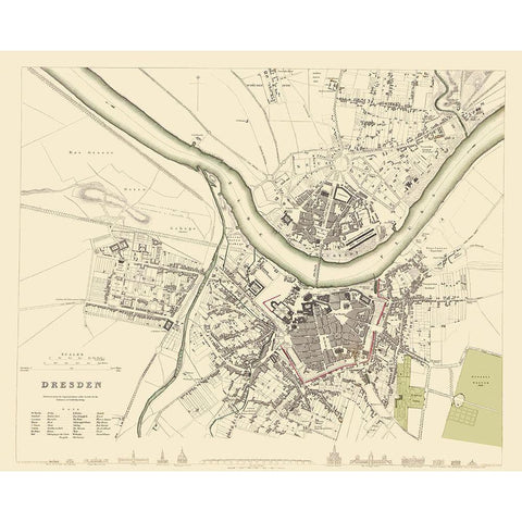 Dresden Germany - Chapman 1833 White Modern Wood Framed Art Print by Chapman