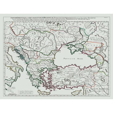 Eastern Empires France Italy North Macedonia Gold Ornate Wood Framed Art Print with Double Matting by De L''isle