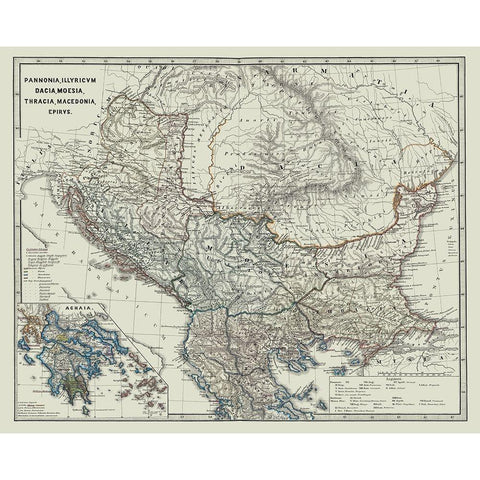 Dacia Moesia Thracia North Macedonia - Spruner Black Modern Wood Framed Art Print by Spruner