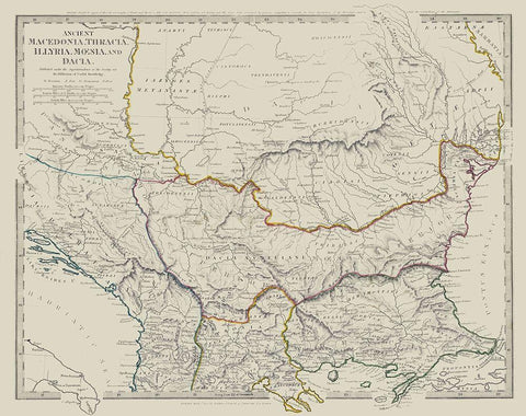 Ancient North Macedonia Thracia Illyria White Modern Wood Framed Art Print with Double Matting by Chapman