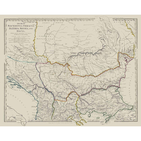 Ancient North Macedonia Thracia Illyria Gold Ornate Wood Framed Art Print with Double Matting by Chapman