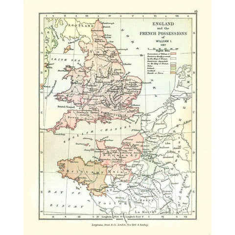 Europe England France 1087 - Gardiner 1902 Black Modern Wood Framed Art Print by Gardiner