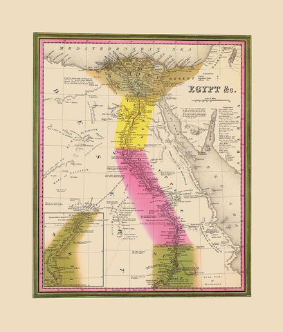 Middle East Egypt - Mitchell 1846 Black Ornate Wood Framed Art Print with Double Matting by Mitchell