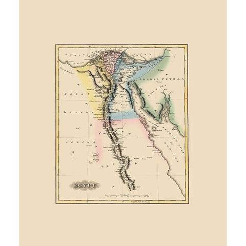 Middle East Egypt - Lucas 1823 Black Modern Wood Framed Art Print by Lucas