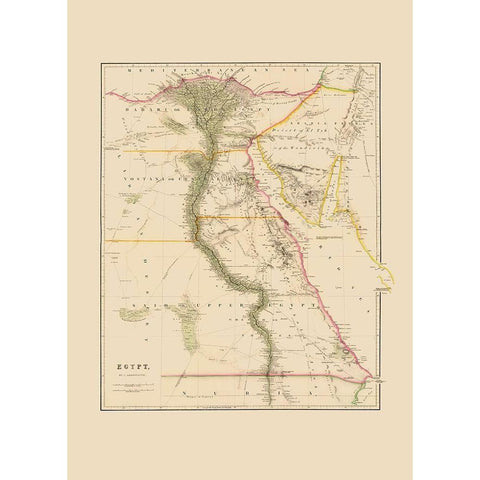 Middle East Egypt - Arrowsmith 1844 White Modern Wood Framed Art Print by Arrowsmith