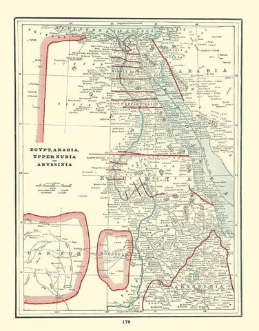 Middle East Egypt Arabia Nubia Abyssinia White Modern Wood Framed Art Print with Double Matting by Rathbun