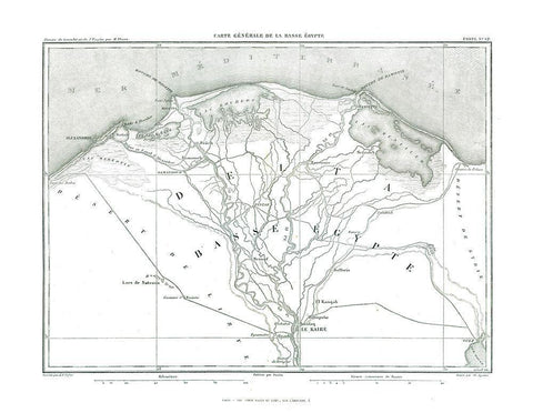 Africa Egypt - Thiers 1866 Black Ornate Wood Framed Art Print with Double Matting by Thiers