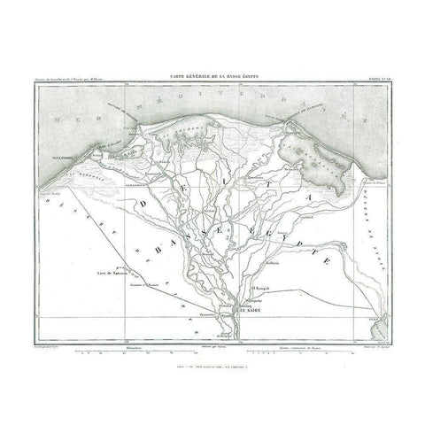 Africa Egypt - Thiers 1866 Black Modern Wood Framed Art Print by Thiers