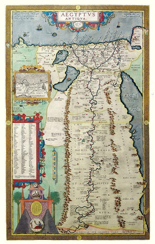 Africa Ancient Egypt - Ortelius 1570 White Modern Wood Framed Art Print with Double Matting by Ortelius