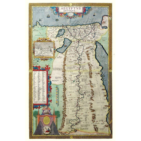Africa Ancient Egypt - Ortelius 1570 White Modern Wood Framed Art Print by Ortelius