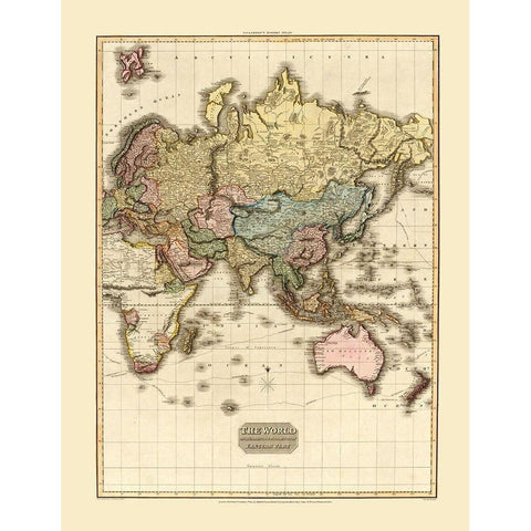 Eastern Hemisphere - Strand 1812 White Modern Wood Framed Art Print by Strand