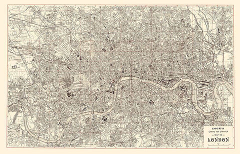 London Literary Historical England - Cook 1899 White Modern Wood Framed Art Print with Double Matting by Cook