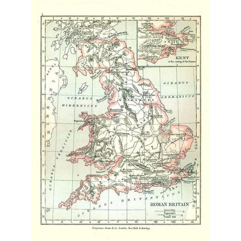 Roman Britain Circa 400 Scotland - Gardiner 1902 White Modern Wood Framed Art Print by Gardiner