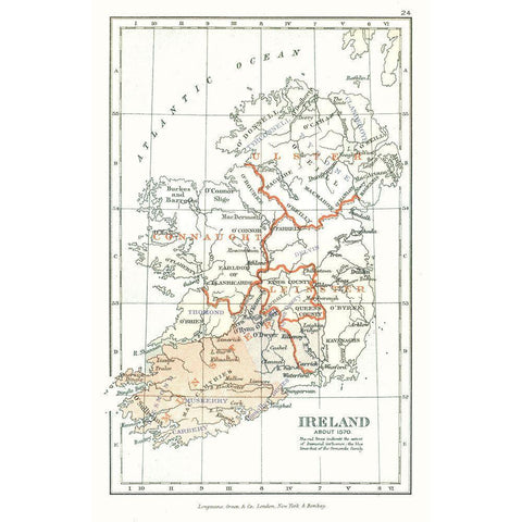 Ireland 1570 - Gardiner 1902 White Modern Wood Framed Art Print by Gardiner