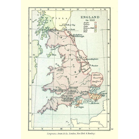 England in 550 - Gardiner 1902 Black Modern Wood Framed Art Print with Double Matting by Gardiner