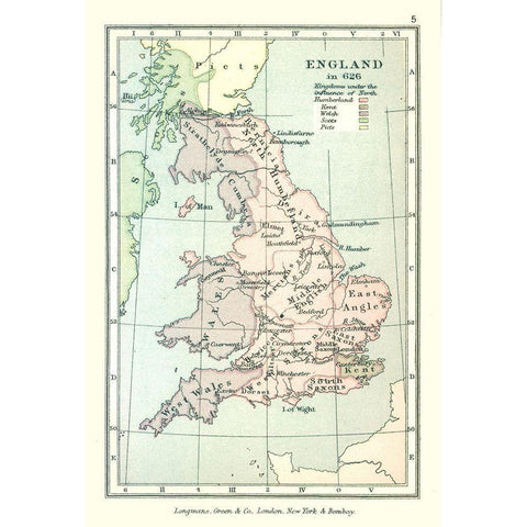 England in 626 - Gardiner 1902 Black Modern Wood Framed Art Print with Double Matting by Gardiner