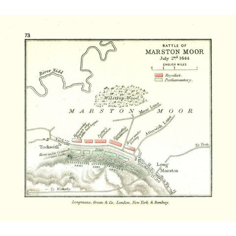 Marston Moor 1644 England - Gardiner 1902 Black Modern Wood Framed Art Print by Gardiner