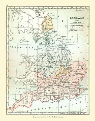 England in 1065 - Gardiner 1902 Black Ornate Wood Framed Art Print with Double Matting by Gardiner