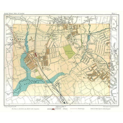 Hendon London England - Philip 1904 Black Modern Wood Framed Art Print by Philip