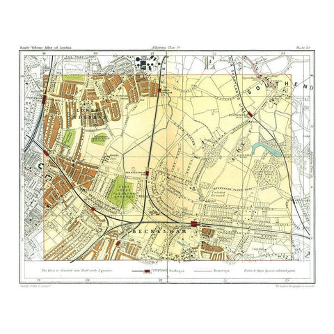 Sydenham Beckenham London England - Philip 1904 White Modern Wood Framed Art Print by Philip