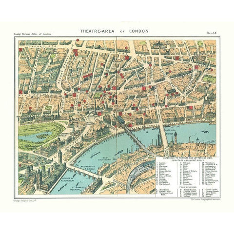 Theatre Area London England - Philip 1904 Black Modern Wood Framed Art Print by Philip