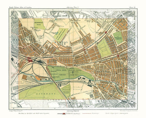 Kensal Green London England - Philip 1904 White Modern Wood Framed Art Print with Double Matting by Philip