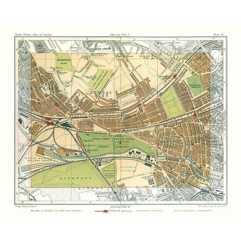 Kensal Green London England - Philip 1904 Black Modern Wood Framed Art Print by Philip