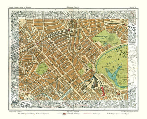 Regents Park London England - Philip 1904 Black Ornate Wood Framed Art Print with Double Matting by Philip