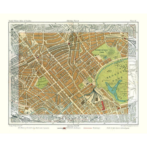 Regents Park London England - Philip 1904 White Modern Wood Framed Art Print by Philip