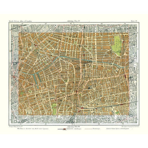 Hoxton London England - Philip 1904 Gold Ornate Wood Framed Art Print with Double Matting by Philip